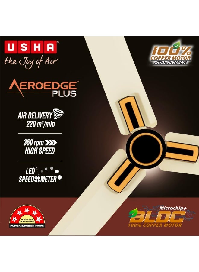 أوشا USHA AeroEdge Plus 1200mm BLDC Ceiling Fan with IR Remote | LED Indicator | BEE 5 Star Rated Energy Efficient | 100% Copper Motor | High Air Delivery 220CMM | 2 Year Warranty | (Ivory) - Image 4